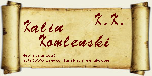 Kalin Komlenski vizit kartica